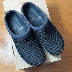 Merrell Black Mesh Slip-On Mules. Size 5